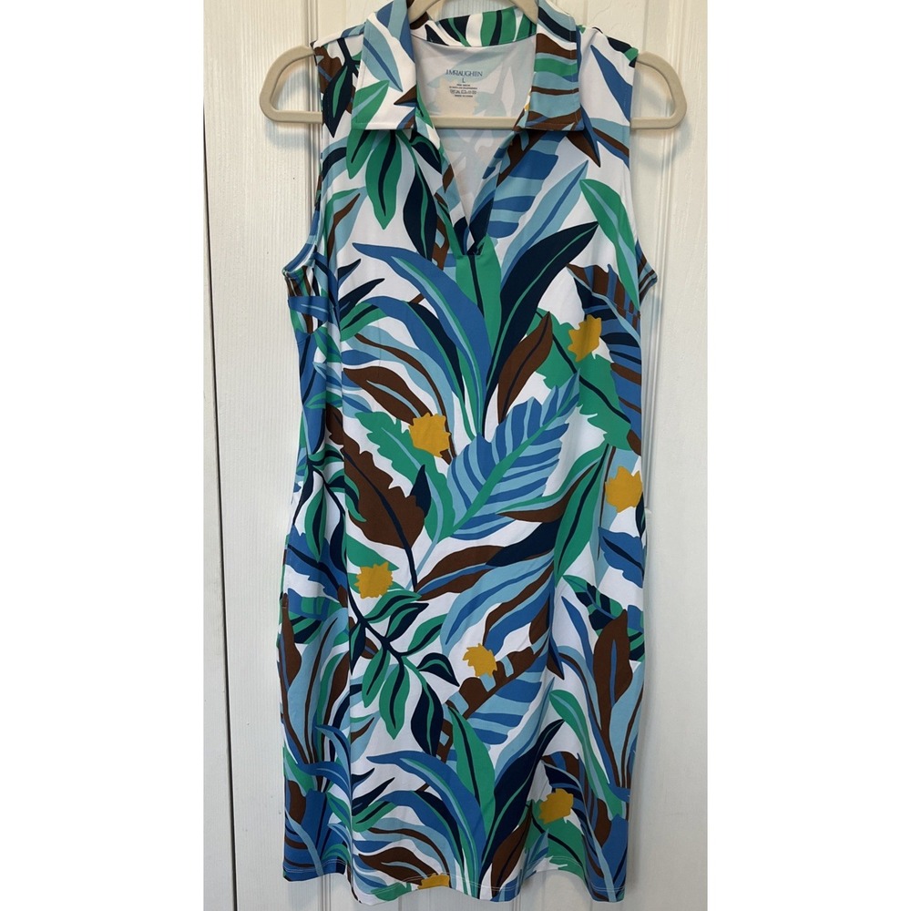 J McLaughlin Ayla Dress Womens Large Catalina Cloth Tropical Athleisure Golf